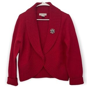 Nine West Wool Blend Shrug Cardigan | Red | Size M